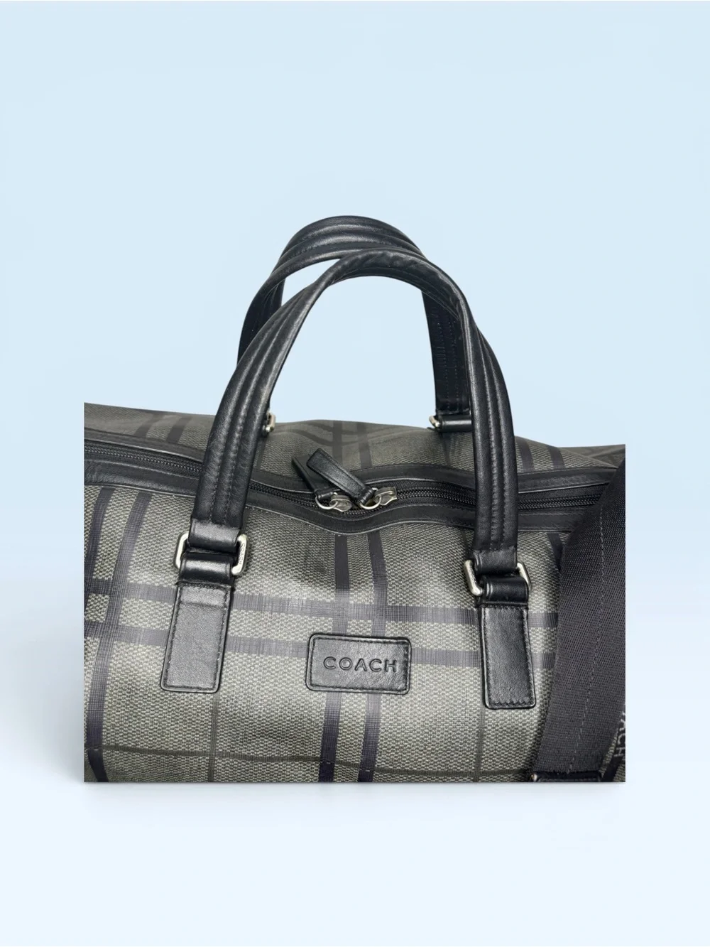 Coach Duffle Black Gray Weekender - Picture 3 of 13